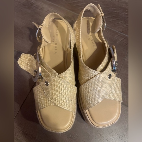 Marc Fisher Renda Slingback Espadrille Platform Wedge Sandal - Picture 3 of 5